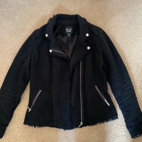 Black Tweed Motto Jacket - Picture 1 of 2